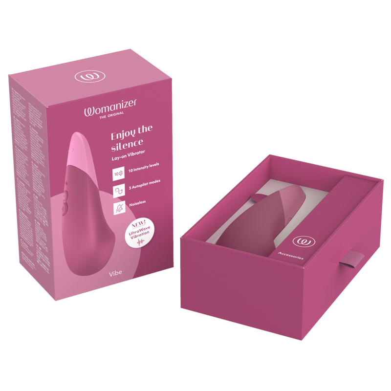 WOMANIZER VIBE VIBRADOR LAY ON SILENCIOSO ROSA OSCURO