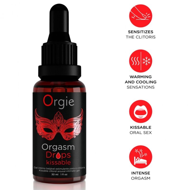 ORGIE ORGASM DROPS KISSABLE GOTAS ESTIMULANTES BESABLES PARA CLiTORIS 30 ML