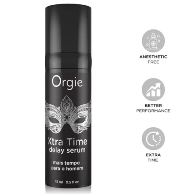 ORGIE XTRA TIME SeRUM DE SILICONA RETARDANTE SIN ANESTeSICOS 15 ML