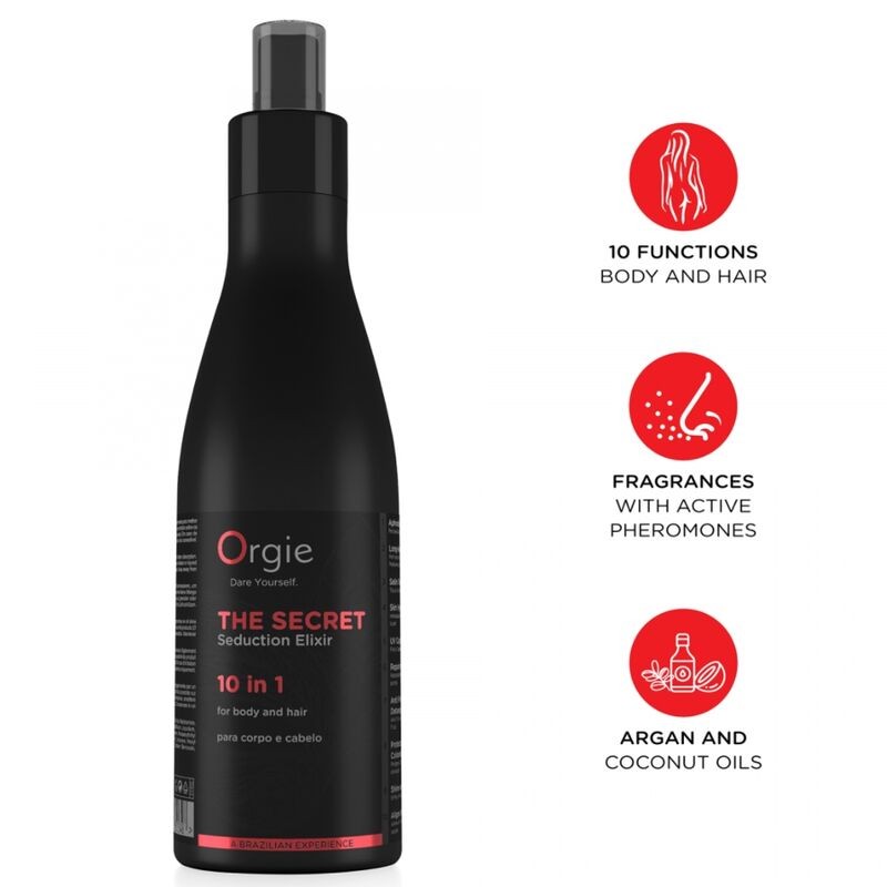 ORGIE THE SECRET SEDUCTION ELIXIR 10 EN 1 LOCIoN PARA CUERPO Y CABELLO 200 ML