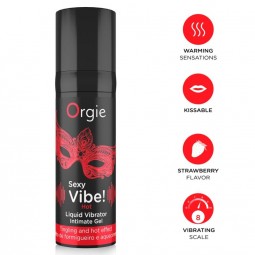 ORGIE SEXY VIBE HOT GEL iNTIMO EFECTO VIBRANTE Y CALOR 15 ML
