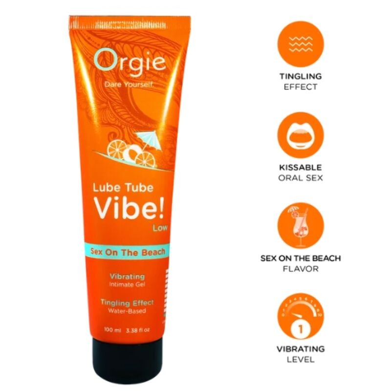 ORGIE LUBE TUBE VIBE SEX ON THE BEACH GEL iNTIMO BESABLE EFECTO HORMIGUEO SUAVE 100 ML