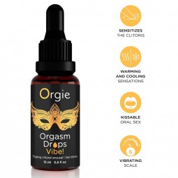 ORGIE ORGASM DROPS VIBE GOTAS ESTIMULANTES EFECTO VIBRANTE PARA CLiTORIS 15 ML