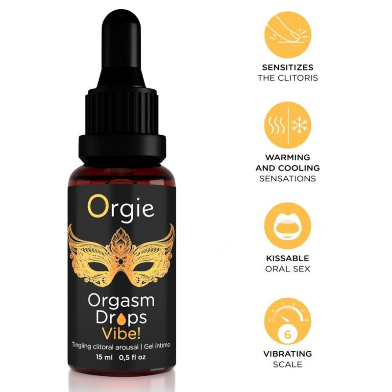ORGIE ORGASM DROPS VIBE GOTAS ESTIMULANTES EFECTO VIBRANTE PARA CLiTORIS 15 ML