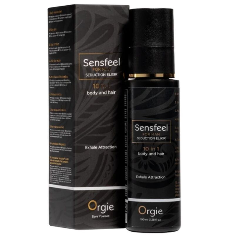 ORGIE SENSFEEL ELIXIR DE SEDUCCIoN PARA HOMBRE 10 EN 1 CUERPO Y CABELLO 100 ML