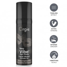 ORGIE SEXY VIBE HIGH VOLTAGE GEL iNTIMO EFECTO VIBRANTE EXTRA FUERTE 15 ML