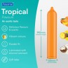 PASANTE TROPICAL PRESERVATIVOS CON SABORES MANGO PINA Y COCO 53 MM 144 UNIDADES