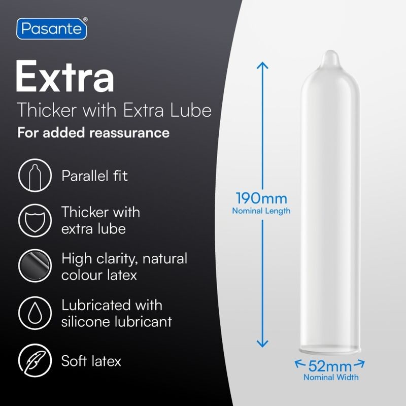 PASANTE EXTRA PRESERVATIVOS EXTRA GRUESOS CON LUBRICACIoN ADICIONAL 3 UNIDADES