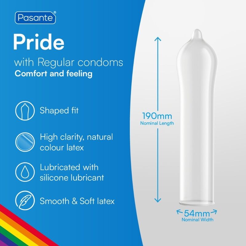 PASANTE FORMATO PRIDE 144 PACK PRESERVATIVOS BOLSA
