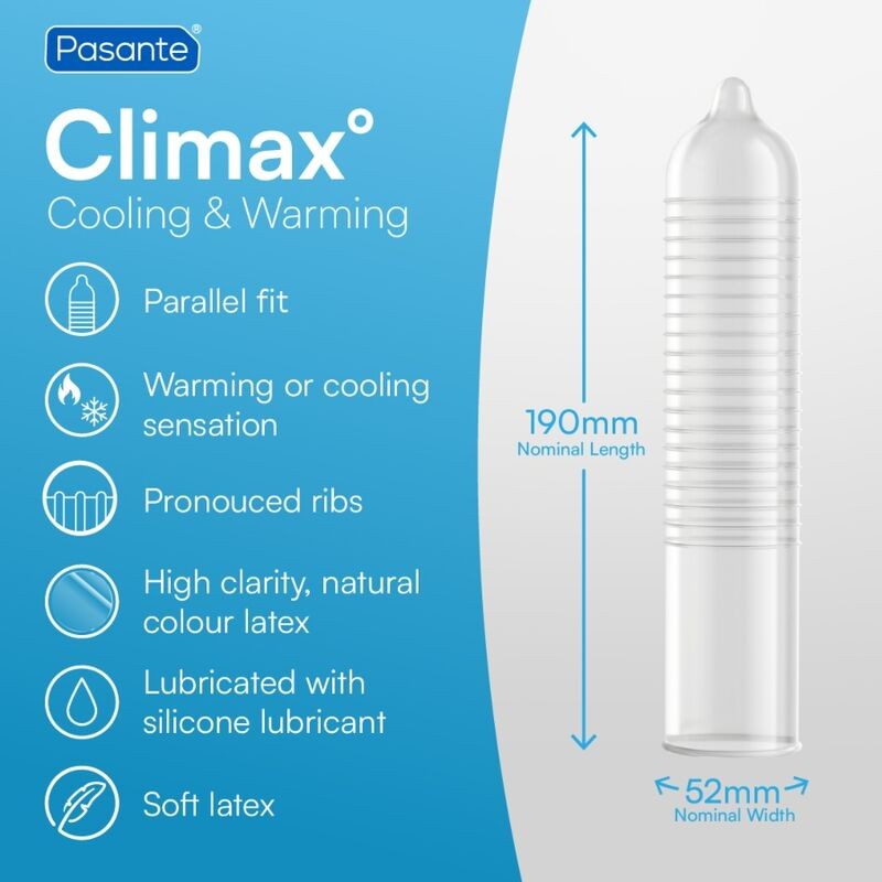 PASANTE CLIMAX 6 EFECTO CALOR 6 EFECTO FRiO 12 UNIDADES