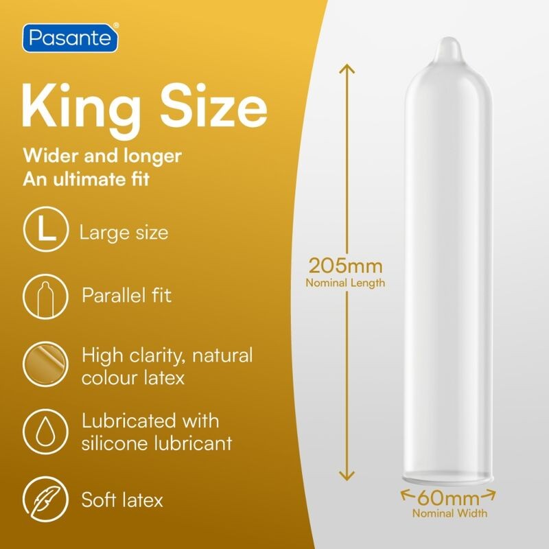 PASANTE PRESERVATIVOS KING MS LARGOS Y ANCHOS 3 UNIDADES