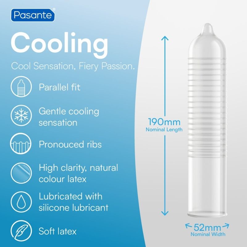 PASANTE PRESERVATIVOS EFECTO FRIO BOLSA 144 UNIDADES