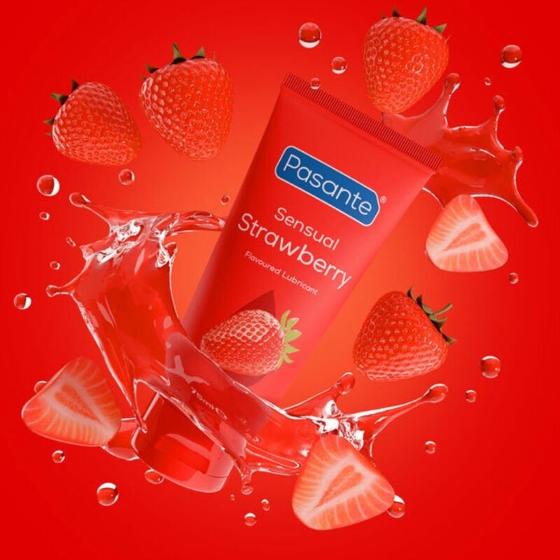 PASANTE SENSUAL STRAWBERRY LUBRICANTE iNTIMO BASE AGUA SABOR FRESA 75 ML