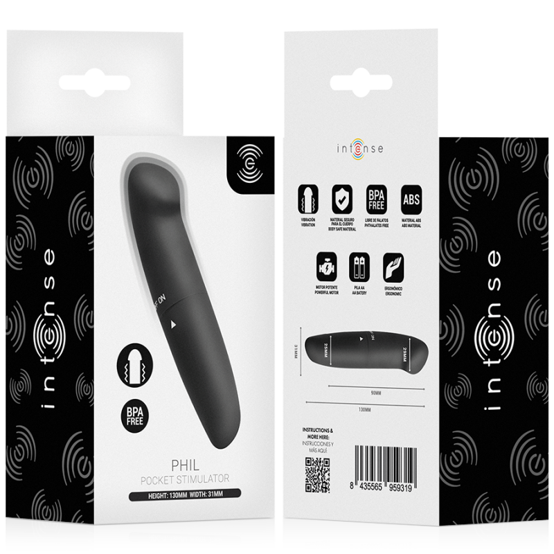 INTENSE PHIL VIBRADOR PUNTO G NEGRO 13 CM