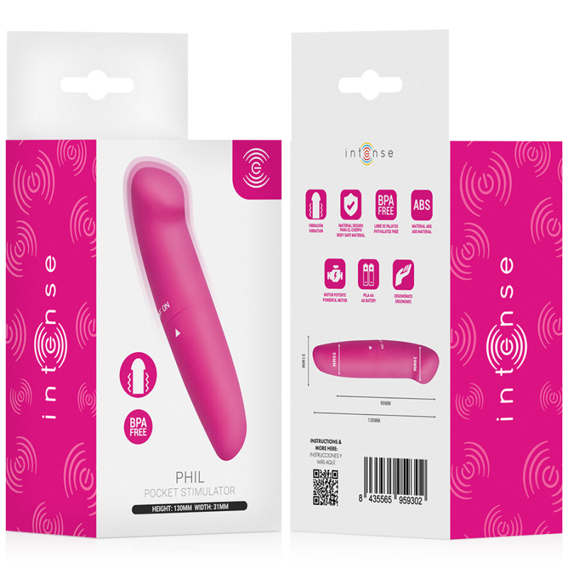 INTENSE PHIL VIBRADOR PUNTO G ROSA 13 CM