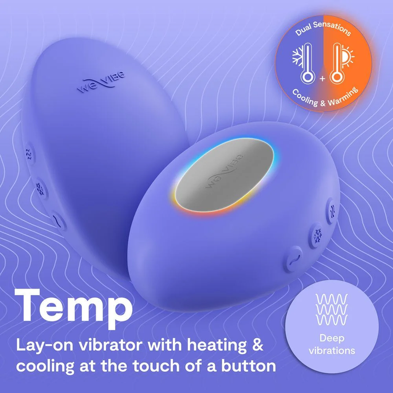 WE VIBE TEMP VIBRADOR CON FUNCIoN DE CALOR Y FRiO AZUL LAVANDA