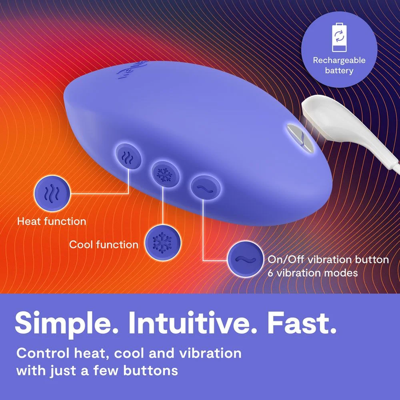 WE VIBE TEMP VIBRADOR CON FUNCIoN DE CALOR Y FRiO AZUL LAVANDA