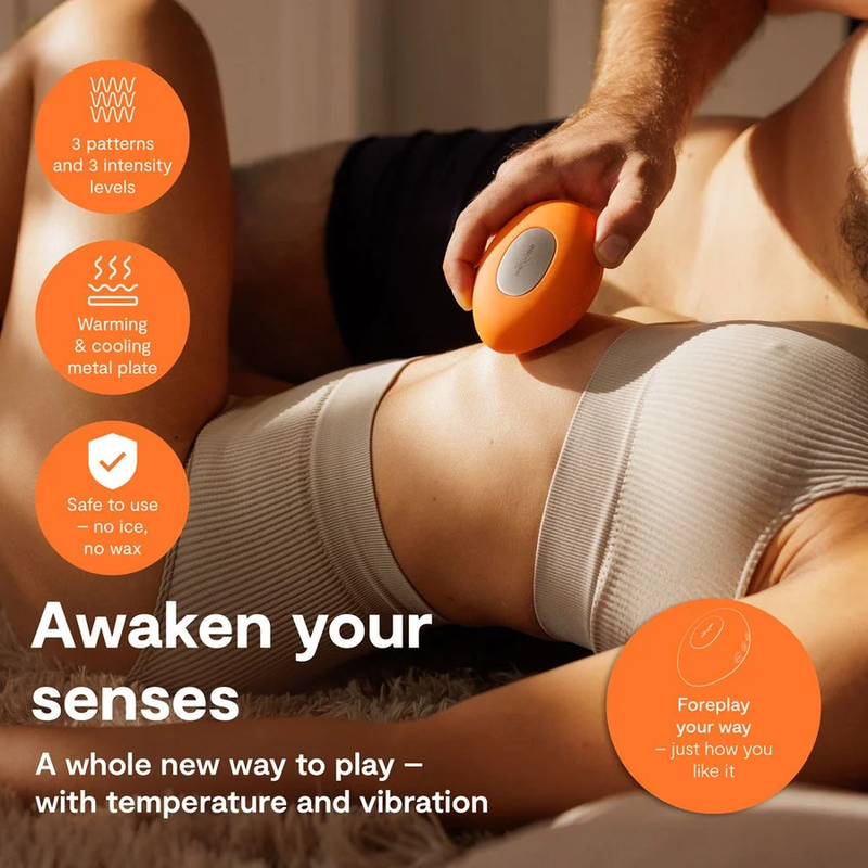 WE VIBE TEMP VIBRADOR CON FUNCIoN DE CALOR Y FRiO MANDARINA