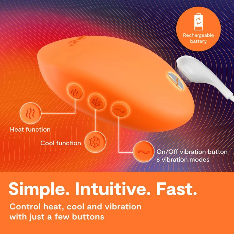 WE VIBE TEMP VIBRADOR CON FUNCIoN DE CALOR Y FRiO MANDARINA