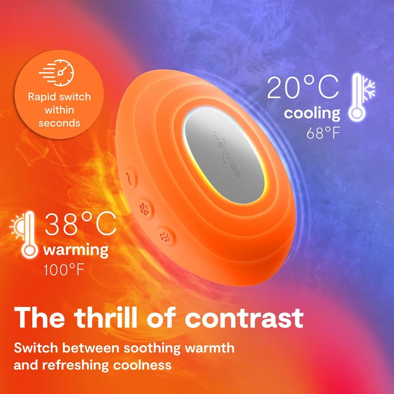 WE VIBE TEMP VIBRADOR CON FUNCIoN DE CALOR Y FRiO MANDARINA