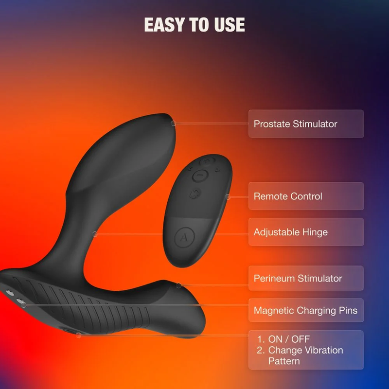 ARCWAVE PERK MASAJEADOR PROSTaTICO VIBRADOR CON DOBLE MOTOR Y CONTROL REMOTO NEGRO