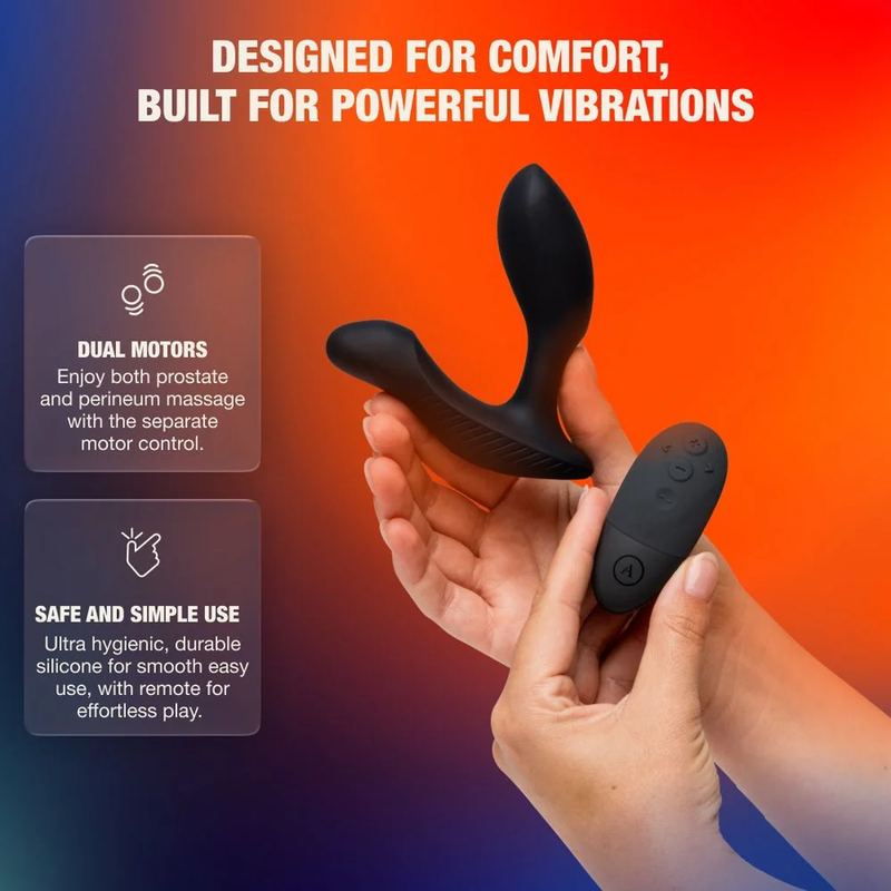 ARCWAVE PERK MASAJEADOR PROSTaTICO VIBRADOR CON DOBLE MOTOR Y CONTROL REMOTO NEGRO