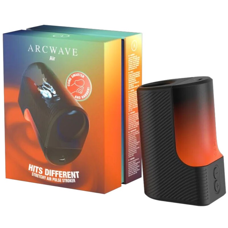 ARCWAVE AIR MASTURBADOR MASCULINO ELaSTICO CON PULSOS DE AIRE Y 6 INTENSIDADES NEGRO