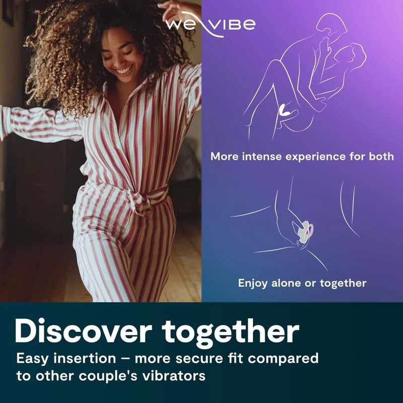 WE VIBE SYNC O VIBRADOR PARA PAREJAS CON ESTIMULACIoN ENVOLVENTE PuRPURA CLARO