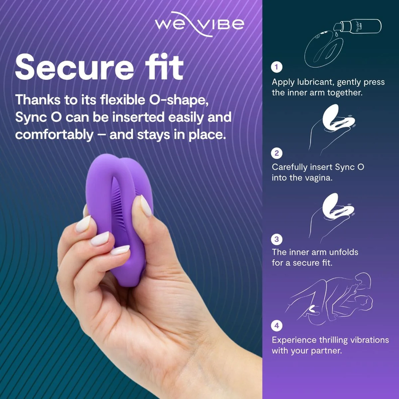 WE VIBE SYNC O VIBRADOR PARA PAREJAS CON ESTIMULACIoN ENVOLVENTE PuRPURA CLARO