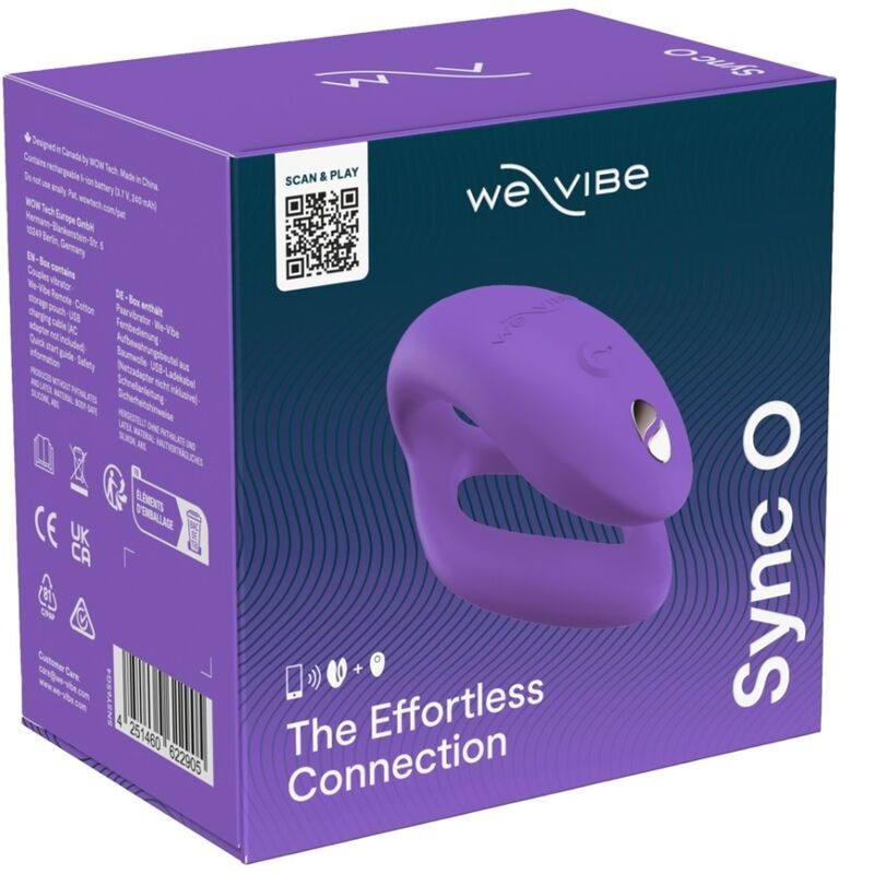 WE VIBE SYNC O VIBRADOR PARA PAREJAS CON ESTIMULACIoN ENVOLVENTE PuRPURA CLARO