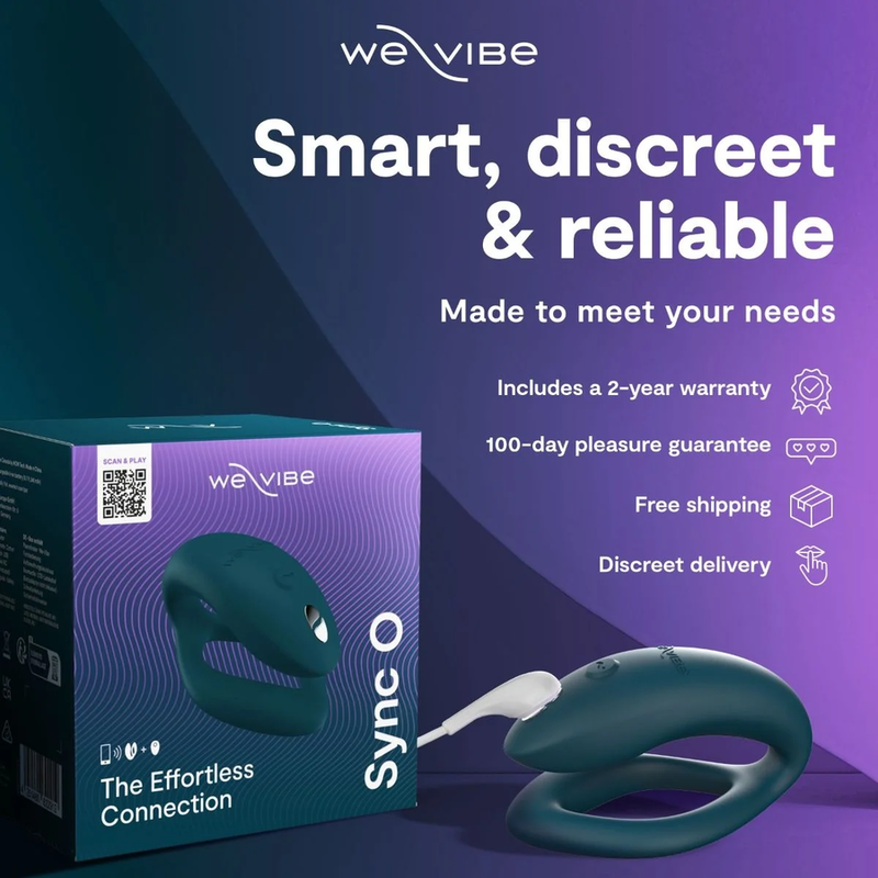 WE VIBE SYNC 2 VIBRADOR AJUSTABLE PARA PAREJAS VERDE TERCIOPELO