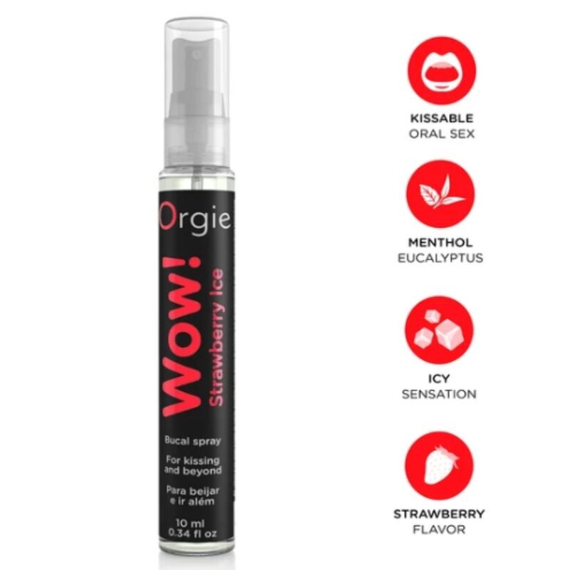 ORGIE WOW STRAWBERRY ICE SPRAY BUCAL BESABLE EFECTO FRiO 10 ML