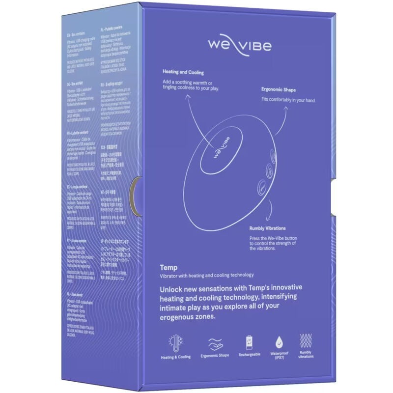 WE VIBE TEMP VIBRADOR CON FUNCIoN DE CALOR Y FRiO AZUL LAVANDA