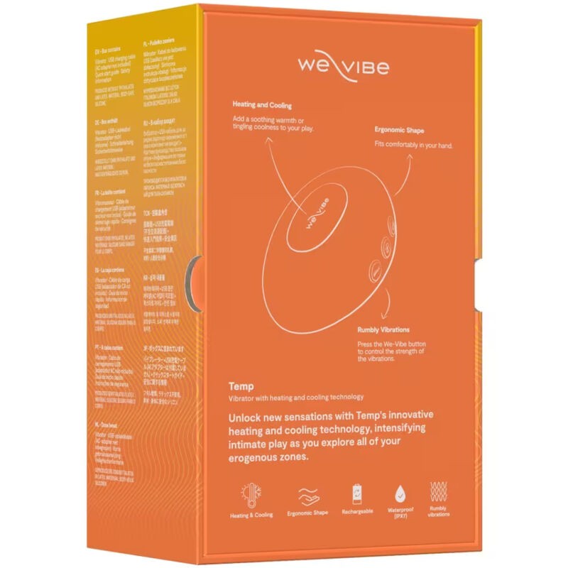 WE VIBE TEMP VIBRADOR CON FUNCIoN DE CALOR Y FRiO MANDARINA