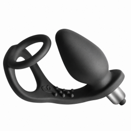 ROCKS OFF RO ZEN ESTIMULADOR PROSTaTICO VIBRADOR CON DOBLE ANILLO 7 VELOCIDADES NEGRO