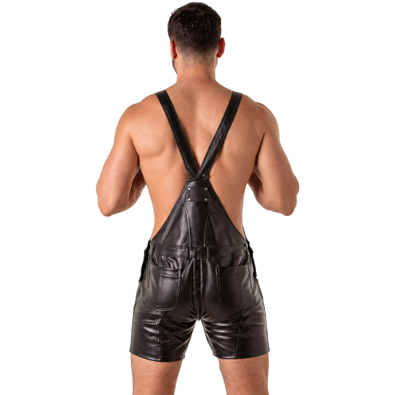 LOCKER GEAR PUNCH HOLE LEATHERETTE PETO CORTO NEGRO S