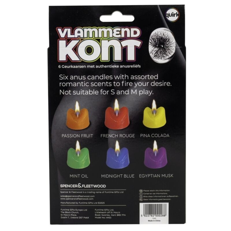SPENCER FLEETWOOD BLAZING BOOTY ANUS CANDLES VELAS CON FORMA DE ANO PARA FIESTAS